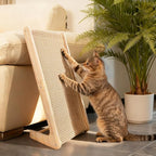 Eonflux Cat Scratcher, 27 Inch L Shaped Cat Scratching Board for Indoor Cats, Wall Mounted Furniture Protector Tall Scratch Pad, Large