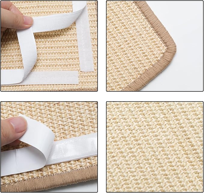 Cat Scratcher Mat, 23.6 x 15.5 Inch Natural Sisal Scratching Pad for Indoor Cats Wall Scratchers with Tape for Couch, Protect Sofas, Carpets,Floor(Brown)
