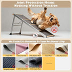 4-in-1 Dog Ramp, 65" x 26" x 17" Storage Ottoman Bench Upholstered Padded with Solid Wood Shelf, Foldable Pet Stairs Non-Slip Silicone Surface - Safety Railings Load up to 220 lb, Black