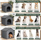 Large Dog House Soft Indoor (Int 30x28x23in/Ext 31x30x31in) for Labrador, Husky, Samoyed, Golden Retriever, German Shepherd, Large Pet House with Soft Cushion, Oxford Fabric, Gray