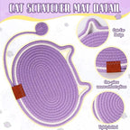 Cat Scratcher Mat Natural Cotton Rope Oval Horizontal Floor Cat Scratch Bed Pad with Ball Toy Protector for Furniture Floor Wall (Green, 1PC)