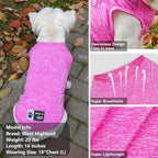 KYEESE Reflective Dog Shirt, Lightweight Sun Protection Dog T Shirts for Small Medium Dogs Girl, Breathable Sleeveless Pet Tank Top Summer Dogs Clothes for Night Walking Outdoor, Rose Red, XL