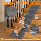 Dog Ramp for Stairs for Small & Senior Dogs and Cats, Non-Slip Foam Indoor Pet Ramp with Self-Sticky Pads, Dog Ramp for Stairs Inside House(Dark Gray, 6 Pack)