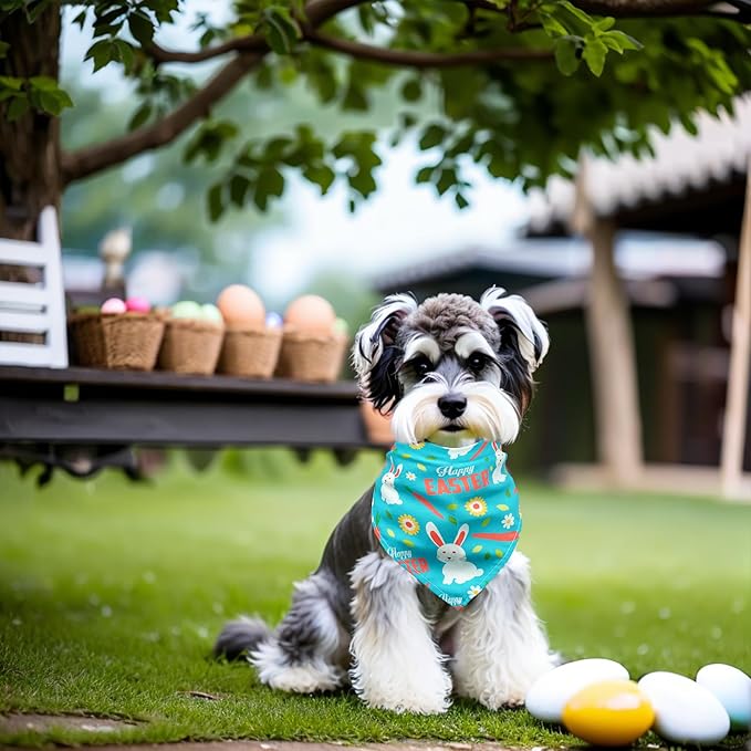 10PCS Easter Dog Bandanas for Large XL XXL Breed Dogs Triangle Bibs Scarves Boys and Girls Grooming Accessories