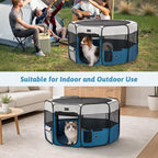 PETSFIT 29" Puppy Playpen with Removable Waterproof Mat & Zippered Roof | RV, Camping, Travel Dog Pen | Indoor/Outdoor Whelping & Cat Observation Space(29.5"x29.5"x16.5"H)