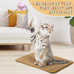 Weysat 8 Pieces Cat Scratcher Mat with Adhesive Loop Tape Scratch Mat for Cats, 7.8 x 11.8 Inch, Sisal Material