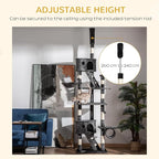 PawHut Floor to Ceiling Cat Tree, 240-260cm Adjustable Height Cat Tower with Scratching Posts, Cat Houses, Ramps, Hammocks, Toy Balls, Tunnel for Indoor Cats - Dark Grey