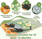 3-in-1 Sisal Cat Scratch Mat 23.6x15.7'' Floor & Wall Cat Scratcher Pad, Protects Carpet Couch & Furniture with Sticker Tape, Anti-Slip, Durable for Indoor Outdoor Cats (Srping)