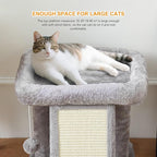 17.1-inch Small Cat Tree Tower with Scratching Post for Indoor Cats,Light Grey
