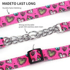Martingale Dog Collar - Stainless Steel Chain, No Pull Training Collar with Flower Design for Large Medium Small Dogs (12, S)
