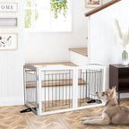 Dog Fence Indoor,Dog Gate Indoor for Doorway pet gate -3-Panel Freestanding, Hallways, House or Stairs -60x24-Inch Retractable Foldable Expandable Wood Pet by SFJC (White) ﻿ ﻿