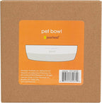 Pearhead Ceramic Bone Appétit Dog Bowl, Stoneware Food and Water Dish, Grey and White Pet Feeder, Small/Medium 2.25 Cups/ 18 oz