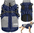 Mosucoirl Warm Dog Coats Pet Clothes, Waterproof Dogs Jacket Reflective Pet Outfits Winter Dog Cold Weather Coat Cozy Snow Jackets Vest for Small Medium Large Dogs Puppy Doggie (NavyBlue, XL)