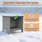 Plastic Dog House for Outdoor Indoor with Insulated Liner,Durable Waterproof Plastic Dog House with Side Window Elevated Floor, Easy to Assemble Easy to Clean(Suitable for Use in Winter)