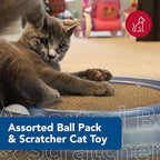 Coastal Pet - Turbo Pet Cat Bundle - Assorted Ball Pack & Scratcher Cat Toy