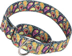 Martingale Dog Collar 1.5 Inch Wide - Heavy Duty Adjustable No-Pull Training Collar for Medium/Large Dogs, Cashew Flower Design Durable Nylon Collar (XL)