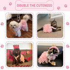 Dog Dresses, Fashion Pet Dog Clothes, Striped Mesh Puppy Dogs Princess Dresses (Purple/Pink(4pack), Large)
