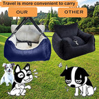 Dogs Car Seat for Small Dog,Fully Detachable and Washable Ultra Soft Cars Travel Bed,with Clip-on,Two Portable Handle and Storage Pockets Puppy Dog Booster Seats Under 25,Small Cat Car Seat