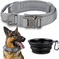 COOYOO Dog Collar,3 Piece Set Tactical Dog Collars, Adjustable Military Training Nylon Dog Collar with Control Handle and Heavy Metal Buckle for Medium and Large Dogs