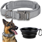 COOYOO Dog Collar,3 Piece Set Tactical Dog Collars, Adjustable Military Training Nylon Dog Collar with Control Handle and Heavy Metal Buckle for Medium and Large Dogs