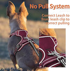 HEELE Dog Harness for Large Dogs No Pull Dog Vest Harness for Large Dog with Soft Padded Handle Reflective for Outdoor Training, Burgundy Red, XL