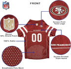 Pets First NFL San Francisco 49ers Dog Jersey, Size X-Small, Football Shirt Costume for Pet, Dog Sports T-Shirt, NFL Team Clothing for Cats, Licensed Pet Apparel Available in 7 Sizes and 32 Teams