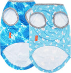 KYEESE 2Pack Dog Cooling Shirt, Breathable Dog Shirt for Small Dogs, Sun Protection Dogs Cooling Vest Tank Top, Lightweight Soft Sleeveless Summer Pet Clothes, Polar Bear+Ice, M
