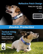 Hotsky Tactical Dog Collar, Adjustable Military Training Nylon Airtag Collar with Handle and Heavy Duty Metal Buckle for Medium Large Dogs, with Airtag Holder and Two Patches（Purple Camo,XL）