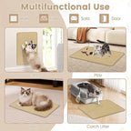 PETSITE Cat Scratcher Mat, Natural Sisal Scratching Mats, Horizontal Cat Floor Scratching Pad Rug with Adhesive Hook Loop Tapes (6, 23.62 x 15.75 in)