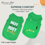 Parisian Pet Dog Shirt – 100% Cotton Green Shirts for Large Dogs – Sleeveless Puppy Vest – Lightweight and Breathable Funny Pet Apparel – St. Patrick’s Day Dog Clothes - Stretchy T Shirts for Dogs