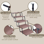 Dog Stairs for Car, 5 Steps Extra Wide Dog Ramps for Large Dogs, Foldable Lightweight Pet Steps for High SUV Truck Bed Couch, Heavy Duty Anti-Scratch Climbing Ladder, 110lbs Capacity