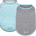 KYEESE 2Pack Dog Shirt, Lightweight Sun Protection Sleeveless Dog T Shirts for Small Dogs Boy, Breathable Pet Reflective Tank Top Summer Dogs Clothes for Outdoor Walking, Grey+Sky Blue, M