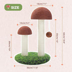 PETEPELA Flower Cat Tree for Indoor Cats, 31.5'' Small Cat Tower Cat Condo with Sisal Scratching Ramp+ Cat Scratching Post, Mushroom Tall Cat Scratcher Featuring with Natural Sisal Scratching Poles