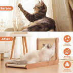Sisal Cat Scratcher for Indoor Cats, Beechwood Base, Natural Sisal Woven Scratch Pad, Durable Scratching Post, Furniture Protector (L1)