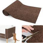 Cat Scratching mat Self-Adhesive, Trimmable Furniture Protector for Couch, Sofa, Wall & Cat Trees - Durable Scratch Pad with Nano Tape, DIY Climbing Carpet for Indoor Cats (Brown, 78.7"x15.8")