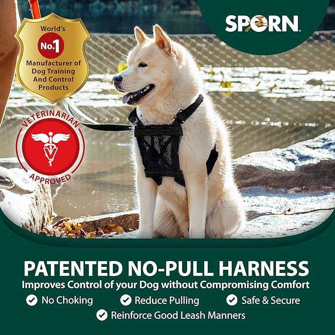 SPORN Non- Pull Mesh Harness, Black, Extra Large