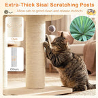 Tangkula Modern Cat Tree, Multi-Level Large Cat Tower with Condo, Hammocks & Hanging Basket, Tall Cat Tree with Sisal Posts, Washable Cushions, Wood Cat Trees and Towers for Indoor Large Cats