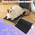 BNOSDM Self-Adhesive Dog Nail File Scratcher Emery Paper Cat Nail Scratch Board Replacement Sandpaper, Cuttable Pet Furniture Scratching Pad Protector for Door and Wall (12in*16ft, Black)