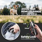 Lightweight No Shock Dog Training Collar, 2000ft Remote Control, Ultra-Small Vibrating Collar for Small (5-15lbs), Medium & Large Dogs, Safe Lock, Beep/Vibrate Modes, Prong-Free, Waterproof,Black