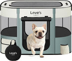 Love's cabin Pet Puppy Dog Playpen, Small Dog Tent Crates Cage Indoor/Outdoor, Portable Exercise Playpen for Cat, Foldable Pop Up Dog Kennel Playpen with Carring Case (S, Gray Green)