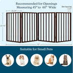 Pet Gate - 4-Panel Indoor Foldable Dog Fence for Stairs, Hallways, or Doorways - 73x24-Inch Freestanding Dog Gates by PETMAKER (Brown)