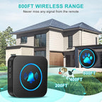 Dog Door Bell for Potty Training, Smart Wireless Doggie Doorbell to Go Outside, 1000 Feet Long Range with IP65 Waterproof Super-Light Touch Button (2Receivers+2Buttons)
