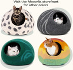 MEOWFIA Cat Cave – Premium Felt Cat Bed for Indoor Cats, Handmade Merino Wool (Slate Grey, Medium)
