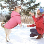 Dog Sweaters for Large Dogs,Extra-Large Dog Hoodie,Warm Fleece Sweatshirt with Hood & Pocket,Leash Hole,Cozy Cold Weather Pet Clothes Sweater Hoodie for Large Dogs(Pink,XXL)