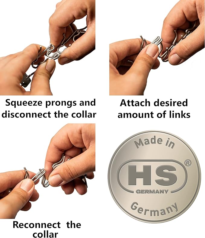Herm Sprenger - Chrome Plated Steel Additional Prong Links for Herm Sprenger Ultra-Plus Dog Training Collar - for Medium Large Dogs - Made in Germany (3.0 mm)