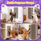 Wall Cat Scratcher for Indoor Cats,19.6x9.8”Corner Cat Scratcher,Cat Scratch Pad Furniture Protector for Door & Wall,Couch, Durable Cat Scratching Board Easy Mount (Deep Brown, 19.6”x9.8”)