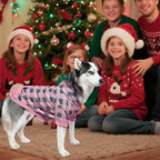 KOOLTAIL Plaid Dog Hoodie Pet Clothes Sweater with Hat and Pocket for Small Medium Large Size Dogs, Soft Winter Warm Dog Cold Weather Coat, Fleece Fall Dog Hooded Sweatshirt for Puppy Cats, Pink L