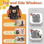 WOYYHO Pet Dog Carrier Backpack with Top and Side Windows, Small Dog Front Backpack Ventilated Mesh Dog Back Pack with Safety Belt for Travel Hiking Outdoor Adventures (Size S: 2-4.5 lbs, Black 2.0)