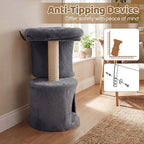 DORTALA Cat Tree for Indoor Cats, 26-Inch Cat Tower with 2 Cozy Condos, Sisal Scratching Post, Plush Top Perch, Modern Kittens Activity Play Center (Dark Grey)