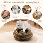 Cat Toys for Bored Indoor Adult Cats Magnetic Corrugated Cat Scratcher Board, Foldable Durable Interactive Cat Toy for Indoor Cats & Kittens, Scratch, Play & Chase, Brown, 1 Pack